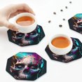 thumbnail image 5 of Kdxio Modern Abstract Colorful Skull B Funny Coasters,4 Pcs Leather Coasters,Housewarming Gifts,Protect Furniture from Water Marks Scratch and Damage, 5 of 6