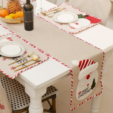 

Elroy Christmas Party Table Runner Dining Room Tablecloth Santa Claus Holiday Atmosphere Desk Ornament Decoration