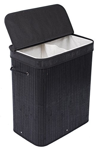 double laundry hamper with lid