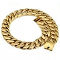thumbnail image 3 of 31MM Men Chain Gold Plated Curb Link 316L Stainless Steel Necklace 18-40''HEAVY, 3 of 8