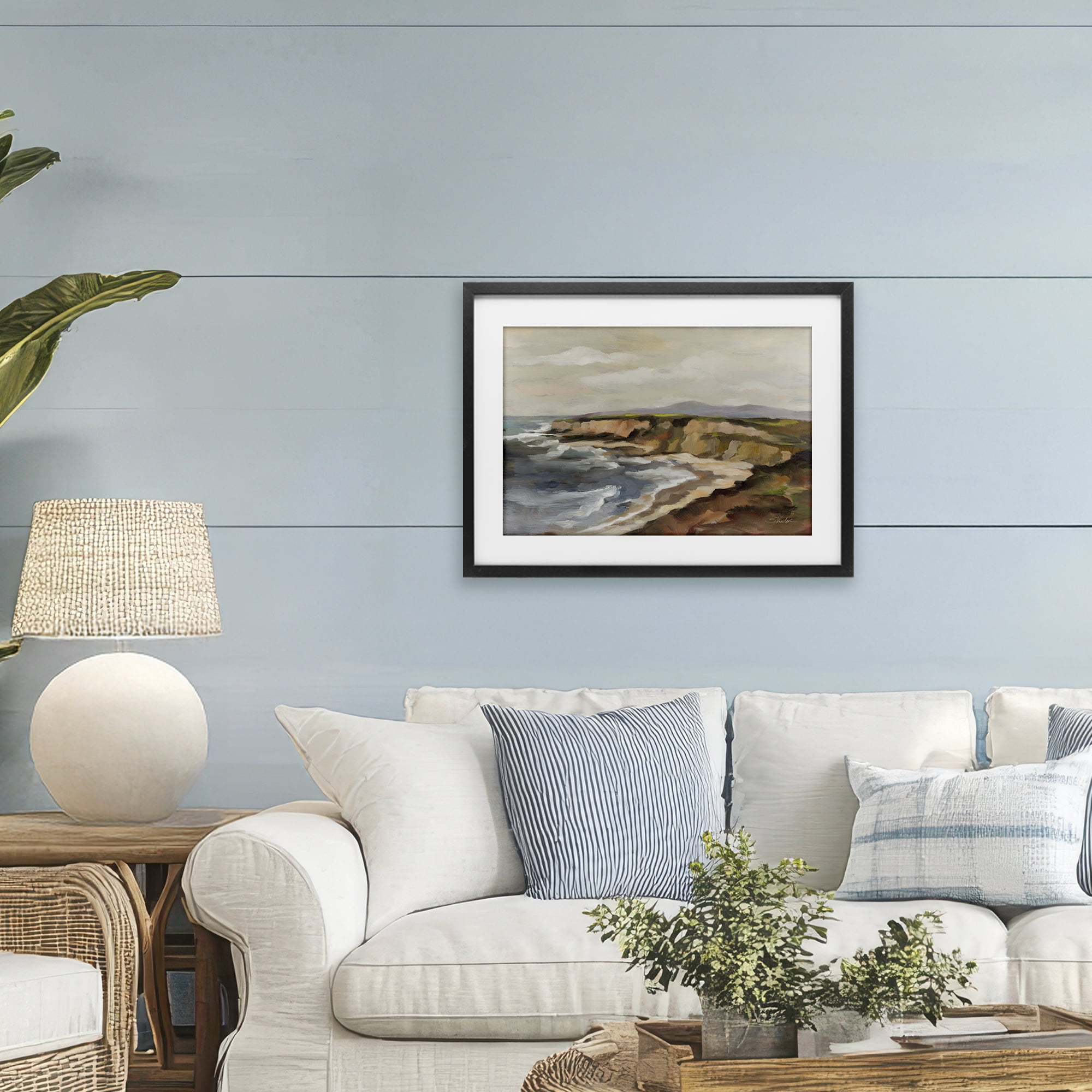 Stupell Industries Rocky Coast Expression Black Framed Print Under Glass, design by Silvia Vassileva