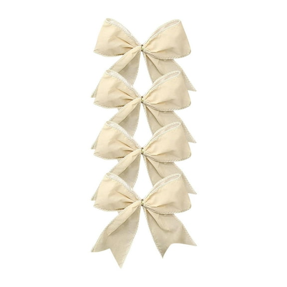 yulier 4 Pcs Velvet Christmas Tree Bows, Vintage Wreath Bows Ornaments, Christmas Tree Xmas Wreath Garland Decorations