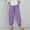 Purple, variant on Tbopshirt Fashion Ladys High Waisted Pants Women's Casual Trousers Loose Solid Elastic Waist Long Pants With Pocket