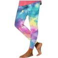 thumbnail image 3 of lcziwo Light Blue Leggings for Women Galaxy Print Tights Sweatpant Soft Comfy Stretch High Waist Holiday Yoga Pants L, 3 of 7