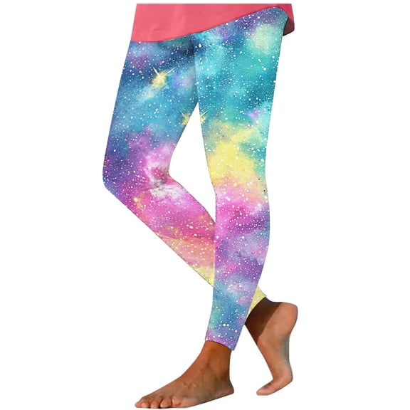 successthop Warm Leggings for Women Space Star Soft Pant Comfortable Shapewear Lightweight Winter Sleepwear Blue 2XL