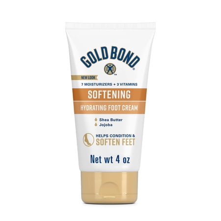 Gold Bond Softening Foot Cream, 4 oz., Foot Lotion with Shea Butter to Soften Rough and Dry Feet