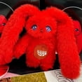thumbnail image 4 of Kpop YuQi Doll Keychain 15CM Cartoon Red Rabbit Plush Doll Bag Pendant Keyring Filling PP Cotton Soft Short Plush Toy Fans Gift, 4 of 5