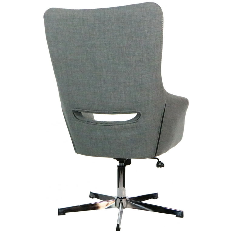 Hanover Carlton Wingback Stationary Office Chair in Gray with