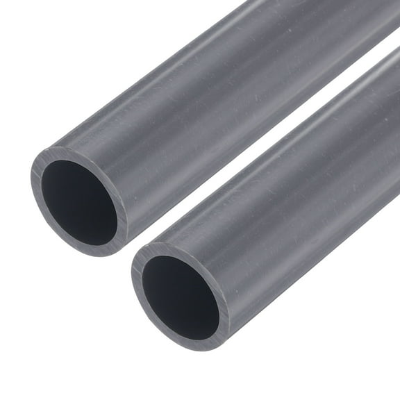 Rigid Round Pipe 19.4mm ID 25mm OD 9" Length Light Grey High Impact for Water Pipe, Crafts, Cable Sleeves 2Pcs