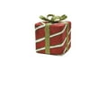 thumbnail image 2 of 4" Merry & Bright Red, White and Xmas Green Glitter Stripe Shatterproof Gift Box Christmas Ornament, 2 of 2