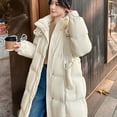 thumbnail image 4 of Chaqueta de plumón para mujer, abrigos acolchados de invierno, moda coreana sencilla, abrigos de bolsillo, resistentes al viento, gruesos, cálidos, para nieve, abrigos de longitud media, 4 of 5