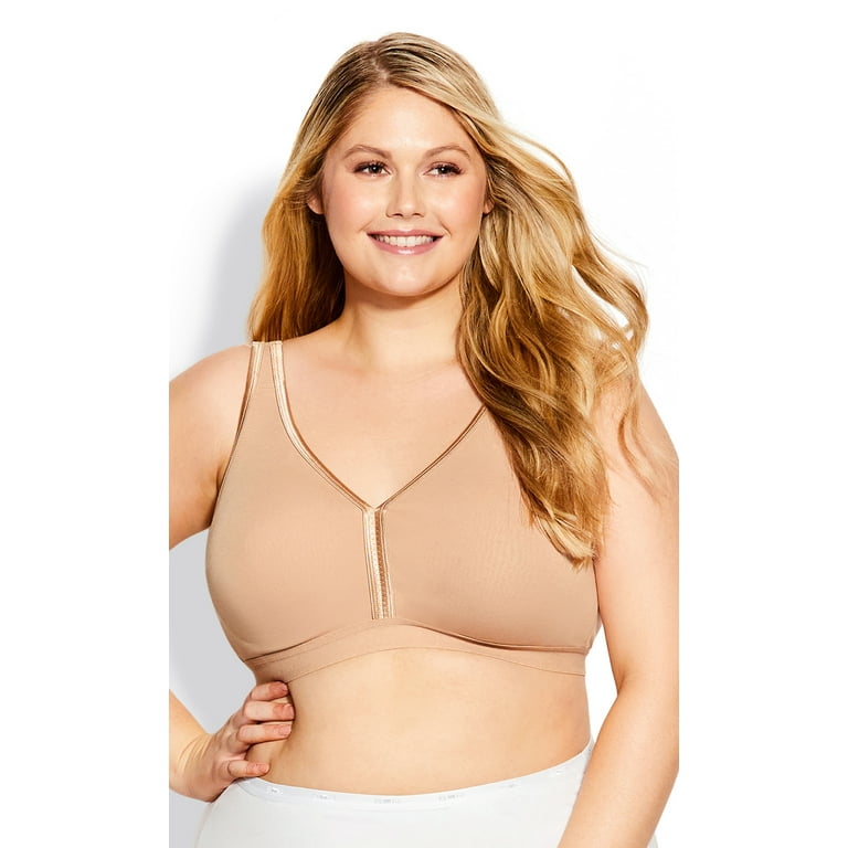 AVENUE | Women's Plus Size Basic Cotton Bra - beige- 50DD