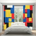 thumbnail image 5 of WNOOHIY Simplicity Abstract Geometric Color Block Light-filtering Window Curtains for Bedroom and Living Room, Set of 2 Panels, 5 of 9