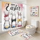 thumbnail image 5 of Accesorios de baño Serie temática de conejito de Pascua Cortina de ducha de poliéster impermeable y cortina de ducha Juego de 4 piezas Cortina divisoria de baño Juego de baño de poliéster, 5 of 6