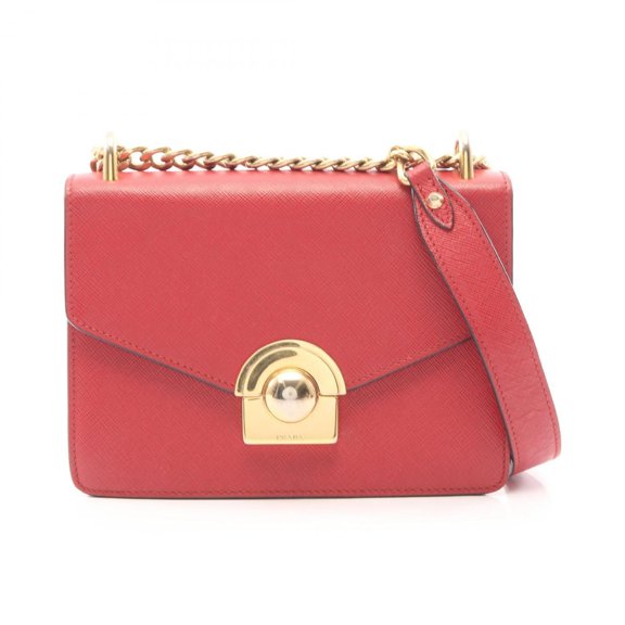 Pre-Owned Prada PRADA Shoulder Bag Handbag Saffiano Leather Women's Red