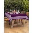thumbnail image 4 of 60x120 Inch Outdoor Tablecloth with Umbrella Hole Zipper Rectangle Dark Purple Greek Key Rectangular Tablecloths Outside Waterproof Geometric Greece Ancient Farmhouse Geo Patio Table Cover for Picnic, 4 of 8