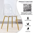 thumbnail image 4 of Noble House 32.67" Modern Dining Chairs, Crystal-Style Seat, Armless Makeup Stool, Golden Metal Legs, Clear, Set of 4, 4 of 11