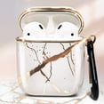 thumbnail image 6 of Nagebee Case for AirPods, Glossy Stylish, 360° Protective, Gold Glitter Cute Cover Carrying Case Girls Women with Keychain Compatible with Apple AirPods 1st/2nd (Marble Design White), 6 of 7