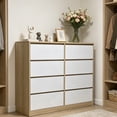 thumbnail image 5 of Ktaxon 8 Drawer Double Dresser Wood Dresser Organizer Storage Cabinet Chest of Drawers for Bedroom Hallway Living Room, White, 5 of 5