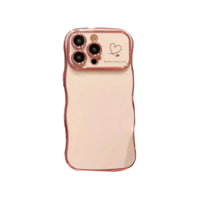 Fokuz Electroplated Large Wave Mobile Phone Case Side LoveFall Protective Cover Suitable For15Promax Mobile Phone Case