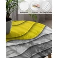 thumbnail image 3 of Modern Yellow Grey Gradient Geometric Fitted Round Tablecloths Elastic Edged Table Covers 45"-54",Abstract Ripple Waterproof Dining Room Table Cloth for Kitchen Holiday Party Tables Decor, 3 of 6