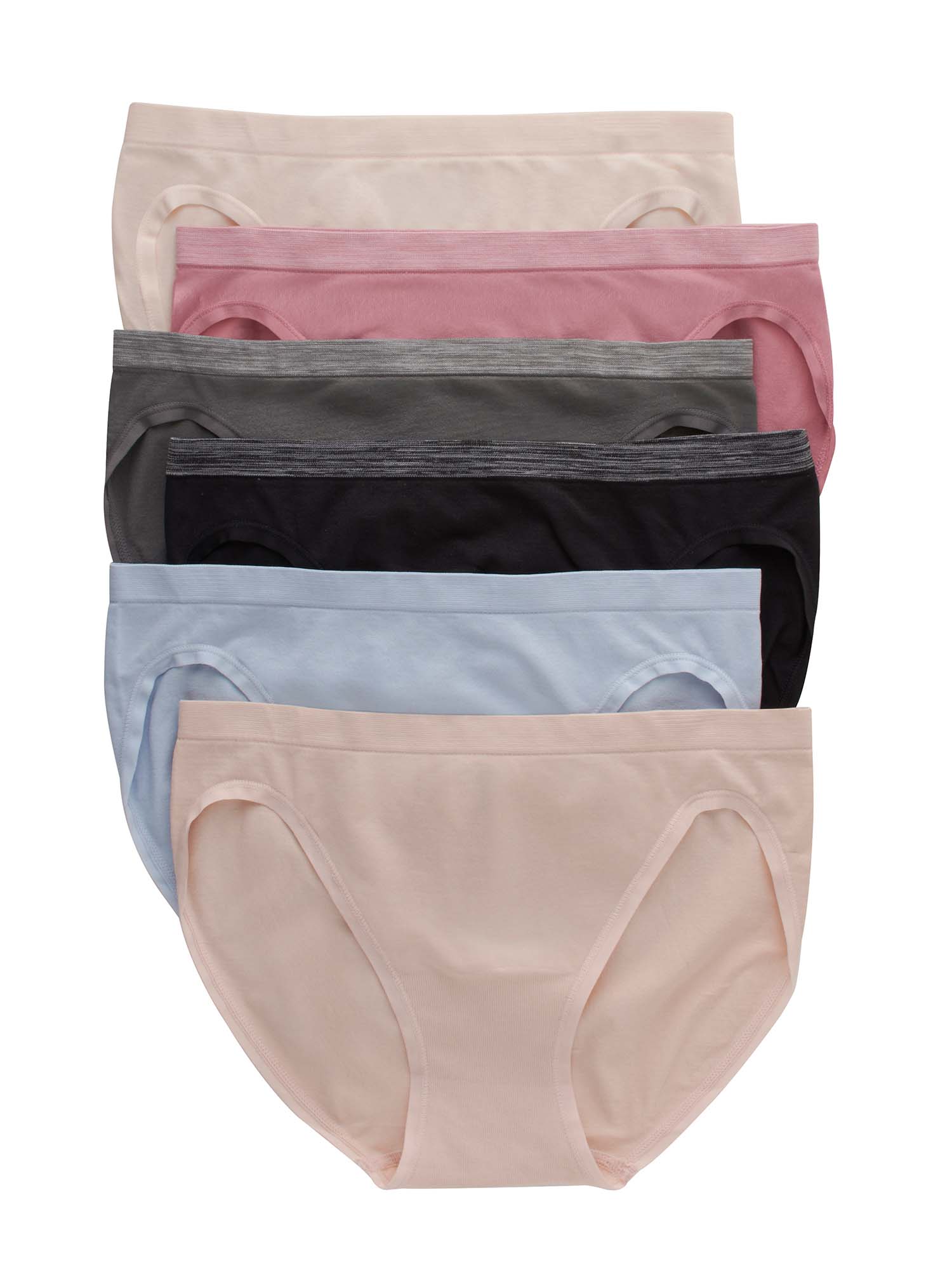 Hanes Women's Comfort Flex Seamless Bikini Underwear, 6-Pack