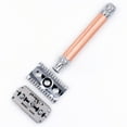 thumbnail image 4 of Parker 63C - ROSE GOLD Three Piece OPEN COMB Double Edge Safety Razor & 5 Parker Premium DE Blades, 4 of 4