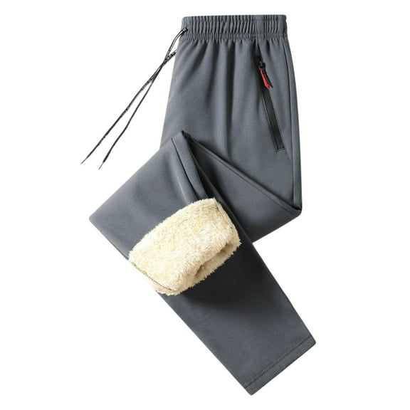 Women's Winter Lined Casual Trousers with Wool Insulation for Warmth and Comfortable All Day Wear Elastic High Waisted Straight Leg Pull On Trousers