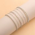 thumbnail image 6 of PJRYC Dainty Silver Plated Bracelets for Women Trendy, Silver Jewelry Set for Women Bracelets for Women Paperclip Box Herringbone Figaro Rope Chain Bracelet Fashion Pack Gifts for Women, 6 of 16