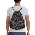 thumbnail image 2 of Kdxio Colorful Palms Print Drawstring Backpack Bag,Waterproof Draw String Back Sack, Gym Drawstring Bags Swim Bag For Unisex, 2 of 9