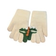 thumbnail image 2 of Clearance Gloves under $5,s Winter Knit Half Finger Flip Cover Cute Dinosaur Print Gloves, 2 of 2