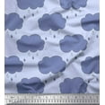 thumbnail image 1 of Soimoi Blue Poly Georgette Fabric Rainy Cloud Nature Fabric Prints By Yard 52 Inch Wide, 1 of 3
