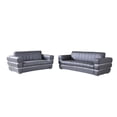 thumbnail image 2 of Titan Furnishings Genuine Leather Power Reclining Sofa Set in Dark Gray, 2 of 5