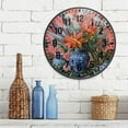 thumbnail image 3 of Yayeee Wall Clock Battery Operated 11.9" Silent Non-Ticking for Living Room, Orange Vibrant Flowers, 3 of 8