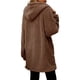 thumbnail image 4 of Cárdigan de Larga con Capucha y Cremallera para Mujer, Chaqueta Holgada de Felpa, Chaqueta de Felpa para Mujer Marrón Oscuro XXL, 4 of 9