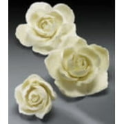 Cake Decoration Gum Paste Ruffled Edge Rose Assortment -3Count