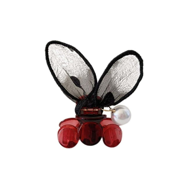 HOARBOEG Earring for Women Cute Polka Dot Lace Three-Dimensional Rabbit Ears Clip Bangs Broken Hair Clip