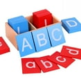 thumbnail image 1 of Kids Double Lettered Sandpaper Lettered Board Red And Blue Case English Sand Lettered Board Kindergarten Teaching Aids, 1 of 8