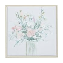 24" x 24" Bouquet Floral Framed Wall Art with Tan Frame, by DecMode