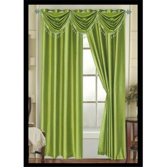 Elaine Waterfall Faux Silk Valance Elaine with 2 Grommets in Green