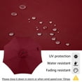 thumbnail image 4 of 11' Patio Umbrella, Outdoor Table Market Large Umbrella with 8 Steel Ribs and Crank, Dark Red, 4 of 8