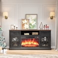 thumbnail image 2 of Fireplace TV Stand, LEGAHOME 59in TV Stand with 23in Fireplace for 65 inch TVs, Farmhouse Entertainment Center for Living Room, 400Sqt Heating Area, Brown&Black, 2 of 9