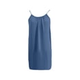 thumbnail image 5 of Uobin Women's Solid Color Backless Cami Dress Knee Length Backless House Dress Summer Spaghetti Strap, 5 of 8