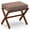 Brown-Brown, variant on Bamboohomie Foldable Vanity Stool, Bamboo X-Leg Patio Ottoman and Footstool with Padded Cushion, 250 lbs Capacity, White