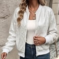 thumbnail image 5 of Ghalytn Women's Sequin Bomber Jacket Long Sleeve Zip Up Stand Collar Sparkly Outerwear Party Night Out, 5 of 5