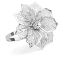 thumbnail image 1 of 12 piezas de anillos para servilletas XCF diseño floral hueco plateado, 1 of 4