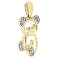thumbnail image 2 of 10K Yellow Gold Round Diamond Teddy Bear Pendant 0.75" Statement Charm 1/12 CT., 2 of 6