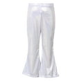 thumbnail image 2 of iiniim Kids Shiny Metallic Flare Pants Girls Elastic Waistband Wide Leg Bell Bottom for Performance Party, 2 of 7