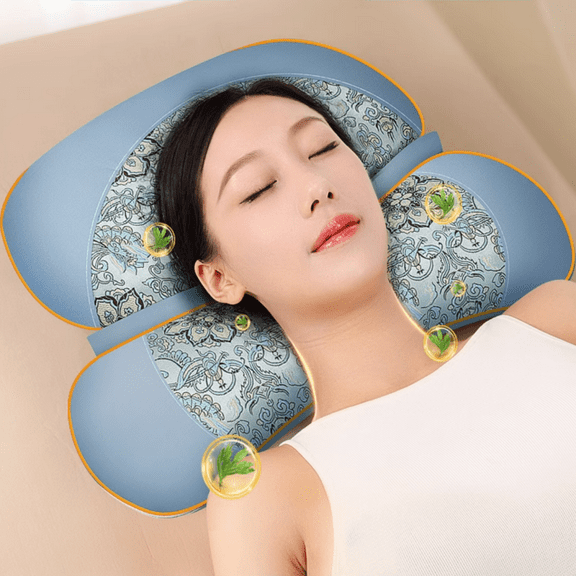Wormwood Neck Pillow，Cervical Neck Pillow for Pain Relief Sleeping，Silk fabric