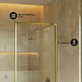 thumbnail image 4 of Pierre 34 x 58 Framed Fixed 3/8 in. (10mm) Clear Tempered Glass Tub Door with Brushed Gold Frame, 4 of 6